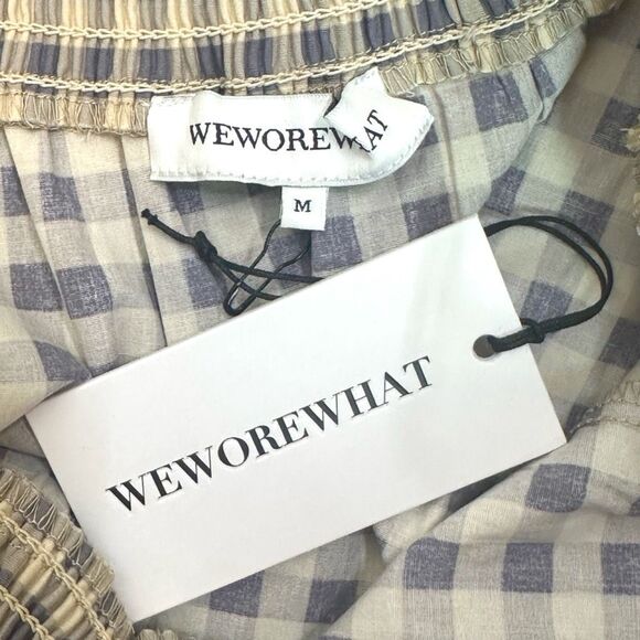 WeWoreWhat Smocked Midi Sundress - Size Medium - Gingham Whisper White - Picture 5 of 7